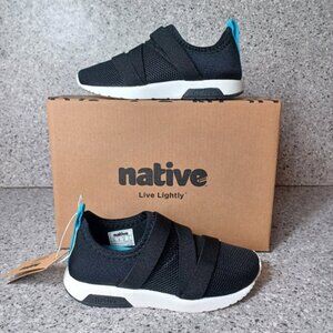 Native Laceless Black Slip-On Sneakers Breathable Comfortable Kids Shoes